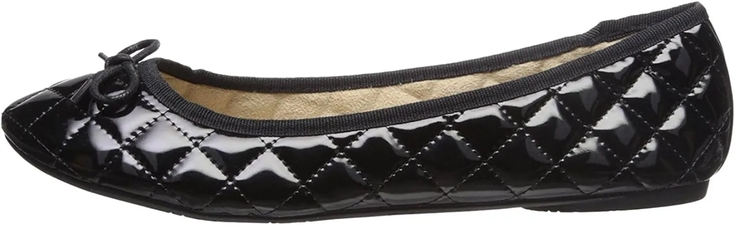 Alpine Swiss Womens Aster Ballet Flats | Patent Leather Slip-On Shoes | Quilted Pillow Stitch | Rounded Toe | Everyday Comfortable Fashion Footwear