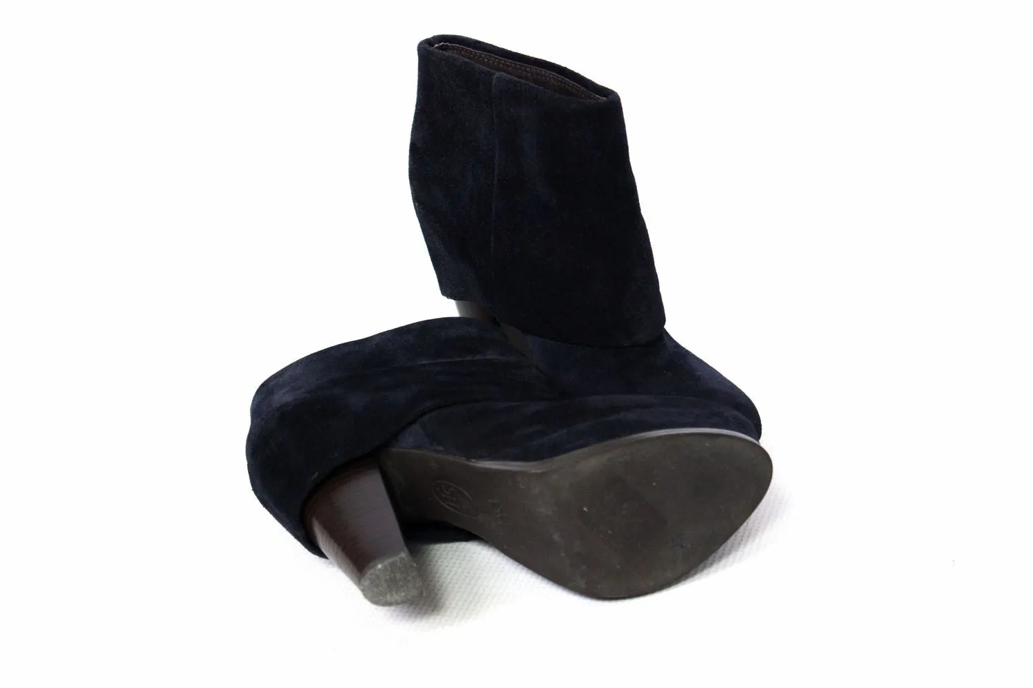 ASH Fold Over Suede Ankle Booties Heels, EU 36/UK 3.5/US 6
