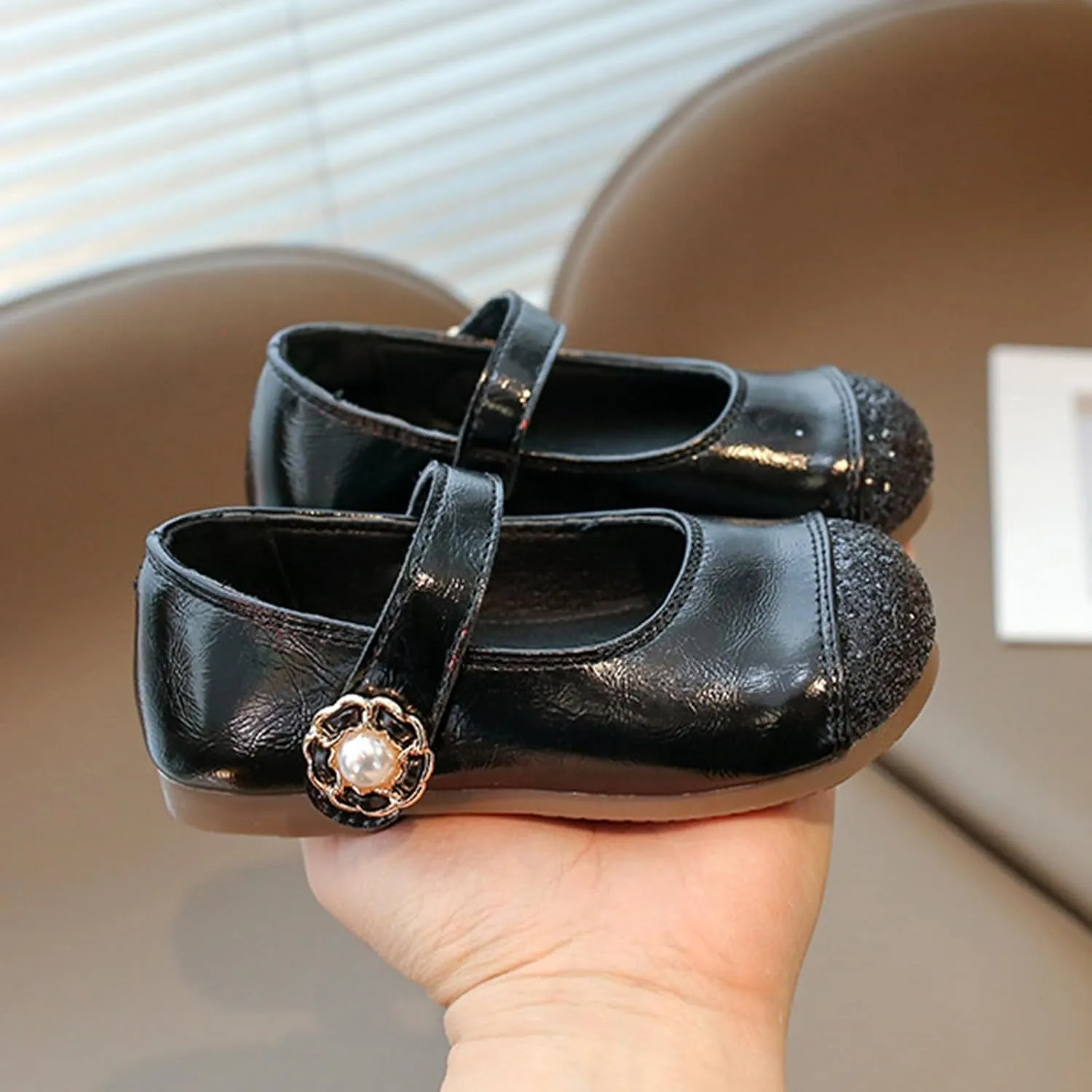 Baby Infant Leather Mary Jane Shoes Sandals Ankle Closed Toe Non Slip School Dance Shoes Newborn Uniform Silver Sandals