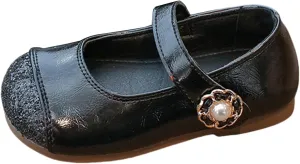 Baby Infant Leather Mary Jane Shoes Sandals Ankle Closed Toe Non Slip School Dance Shoes Newborn Uniform Silver Sandals