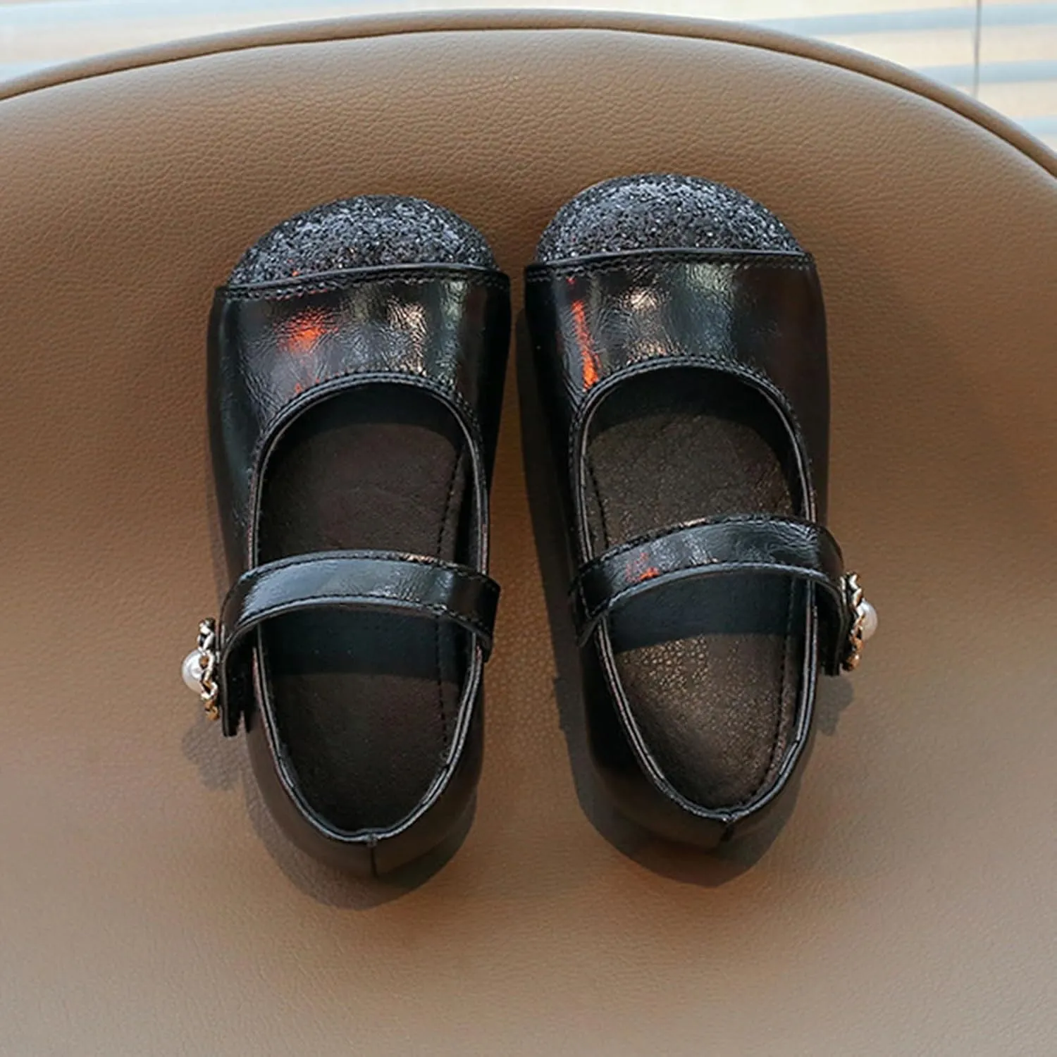 Baby Infant Leather Mary Jane Shoes Sandals Ankle Closed Toe Non Slip School Dance Shoes Newborn Uniform Silver Sandals
