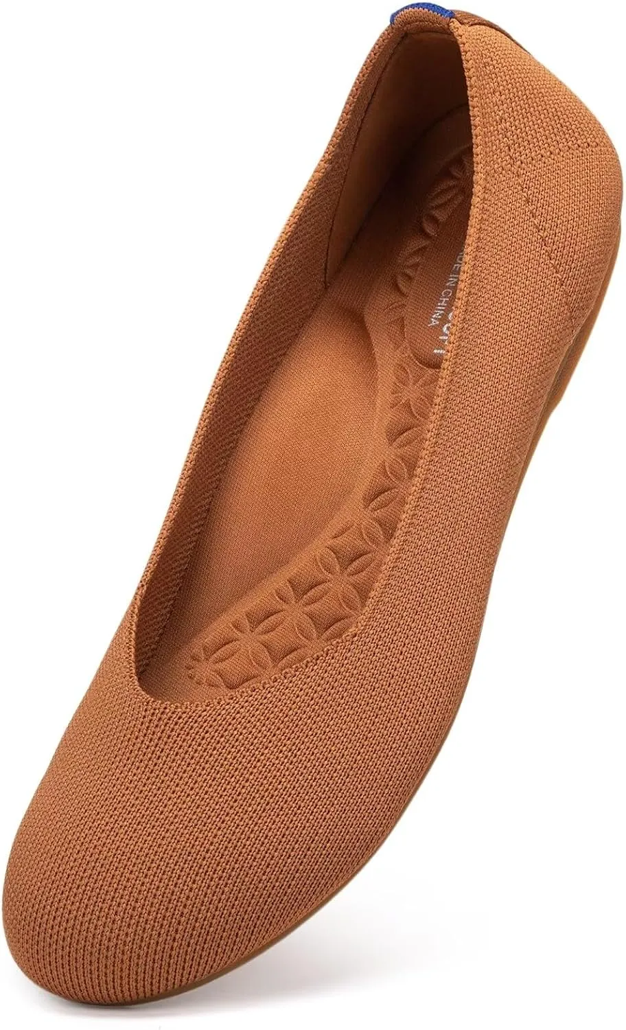 BEJINASH Ballet Flats for Women Soft Slip On Flat Shoes Knit Round Toe Work Flat Mesh Woman Walking Shoes Comfortable Casual