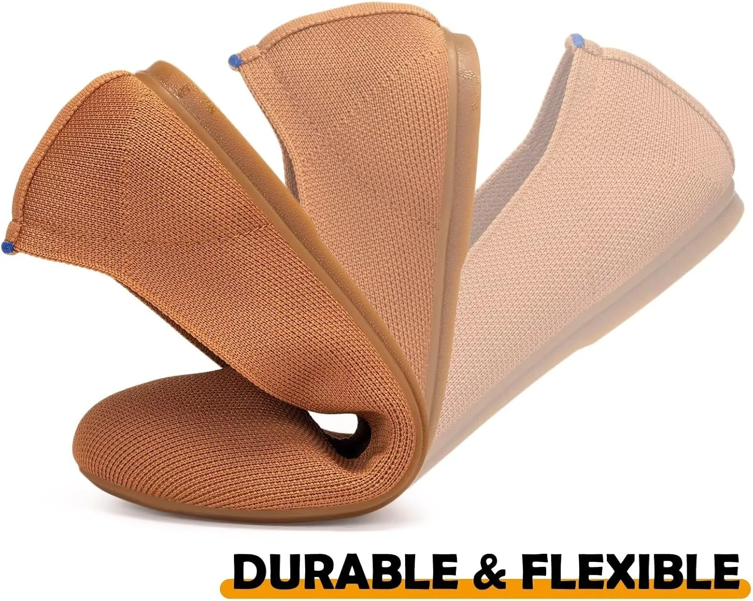 BEJINASH Ballet Flats for Women Soft Slip On Flat Shoes Knit Round Toe Work Flat Mesh Woman Walking Shoes Comfortable Casual