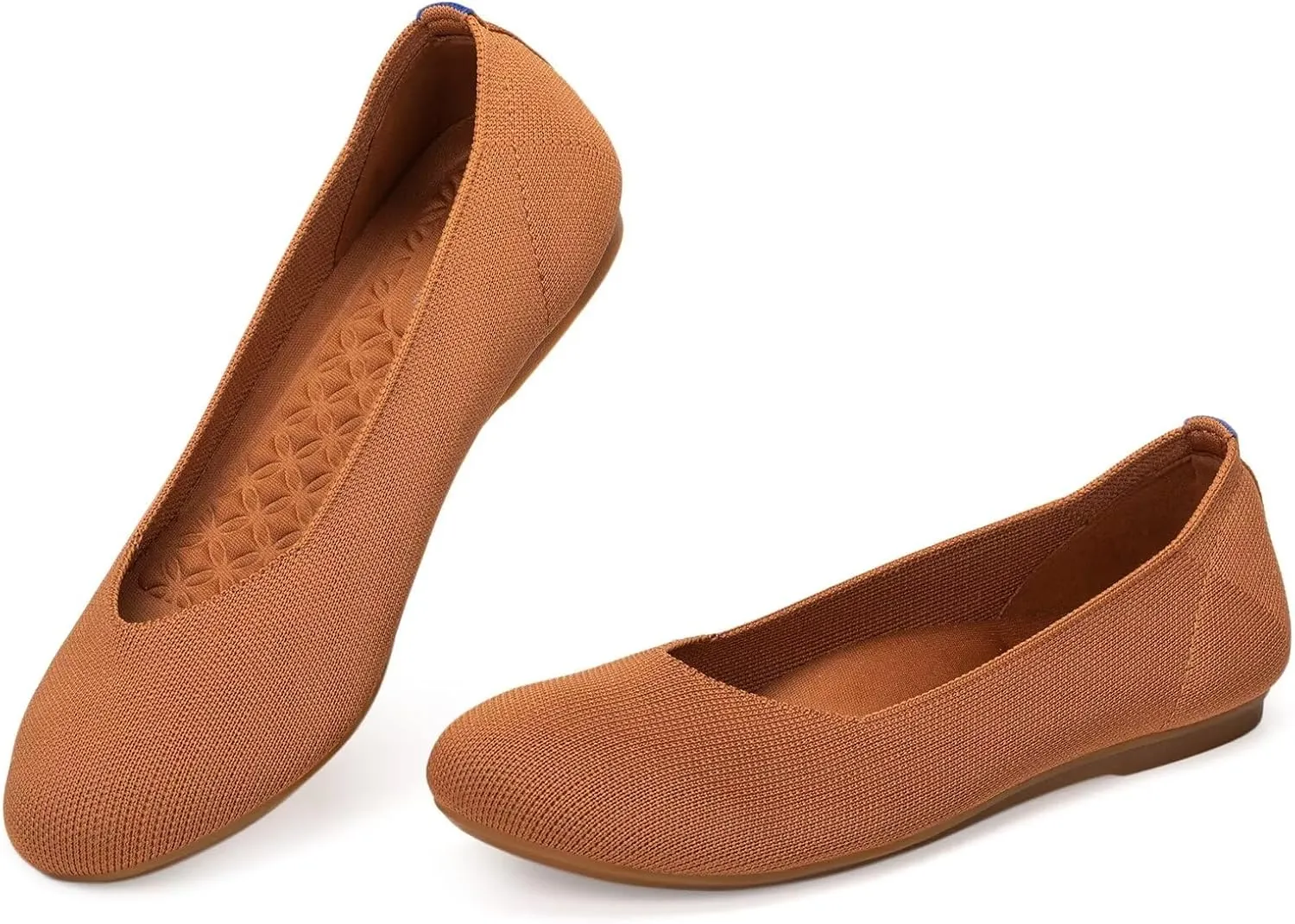 BEJINASH Ballet Flats for Women Soft Slip On Flat Shoes Knit Round Toe Work Flat Mesh Woman Walking Shoes Comfortable Casual