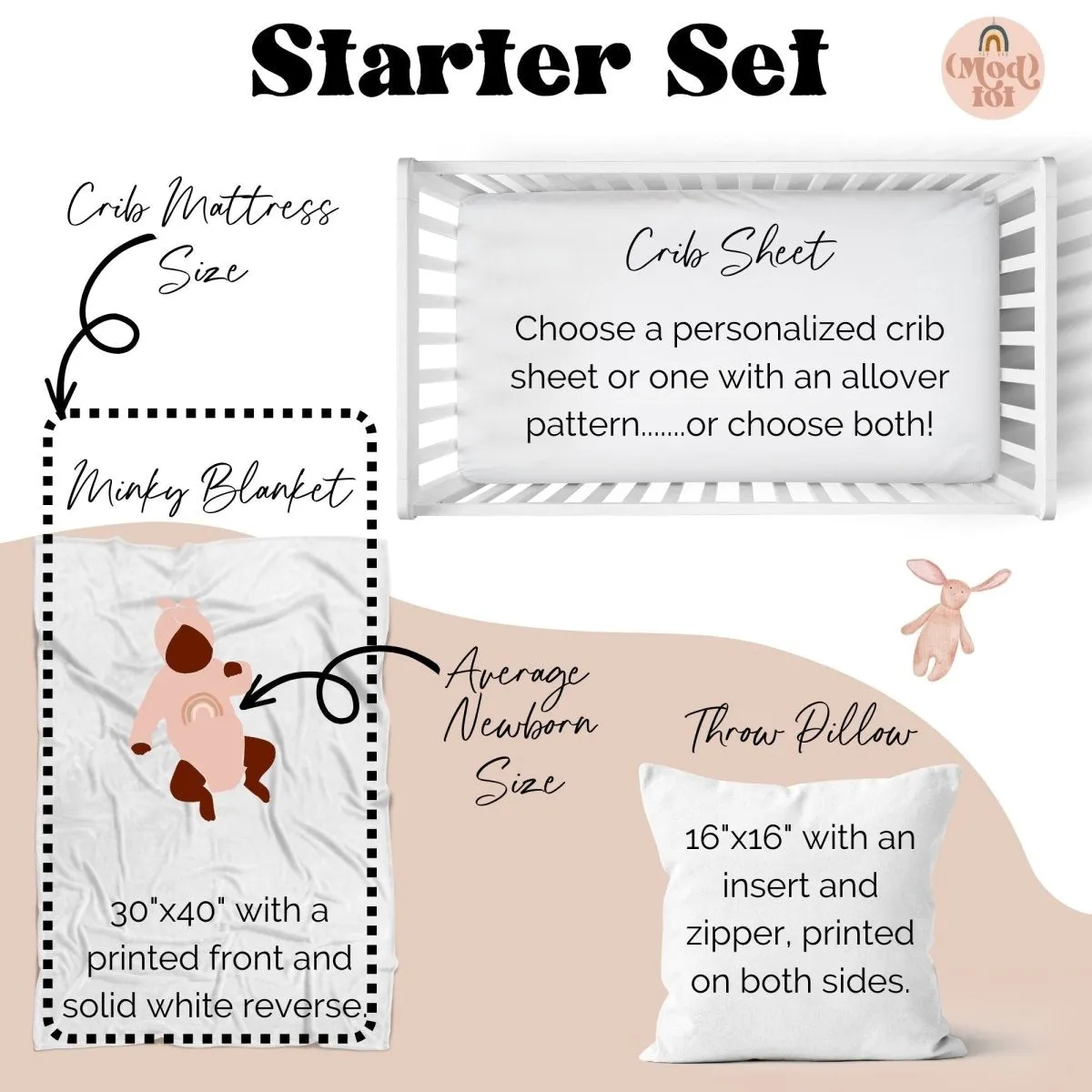 Boho Desert Nursery Starter Crib Bedding Set