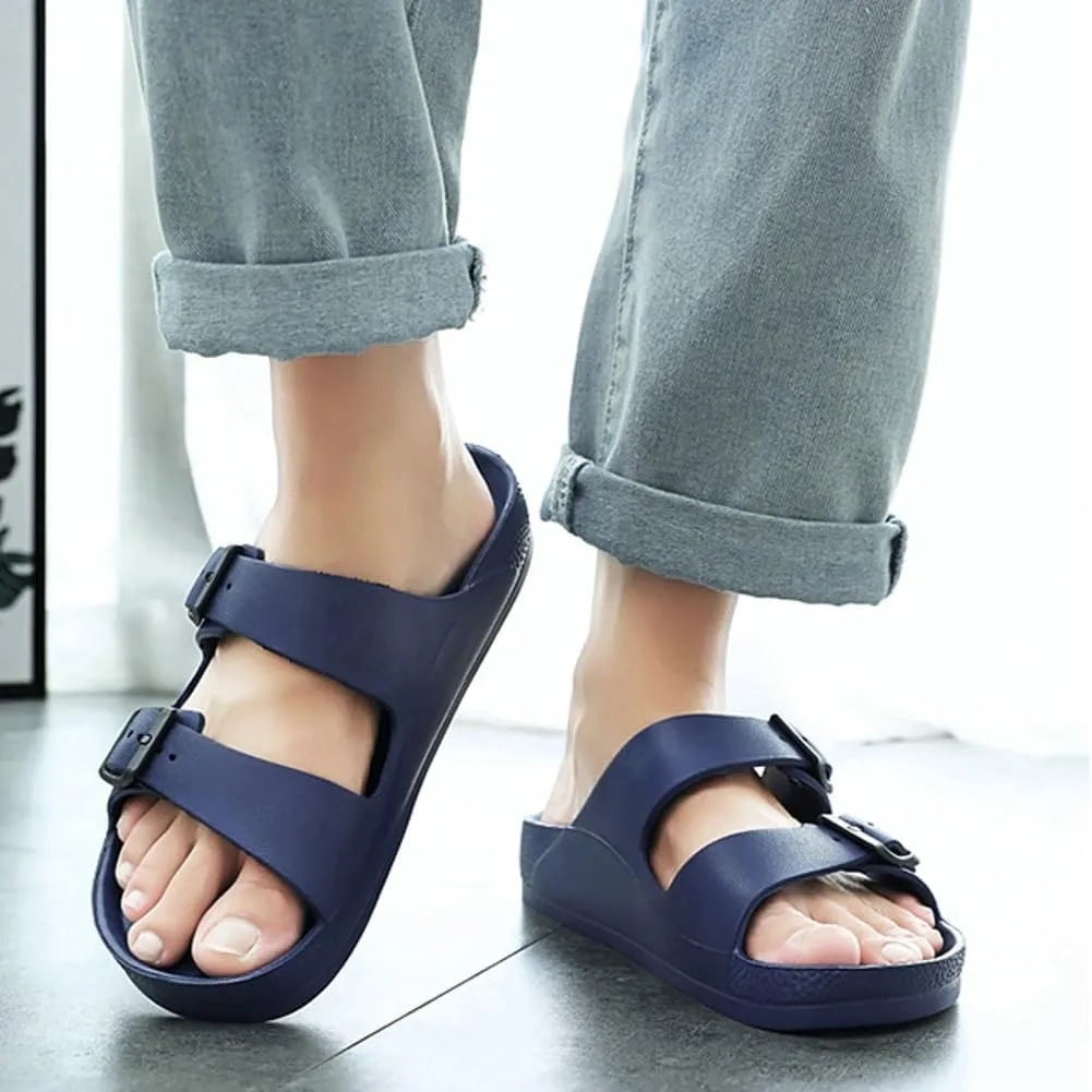 Caistre Slide Sandal for Women Summer Comfortable Indoor Outdoor Arch Support Slip On Slides Soft Breathable Beach Shoes