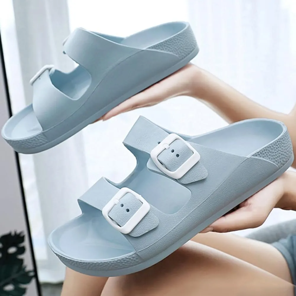 Caistre Slide Sandal for Women Summer Comfortable Indoor Outdoor Arch Support Slip On Slides Soft Breathable Beach Shoes