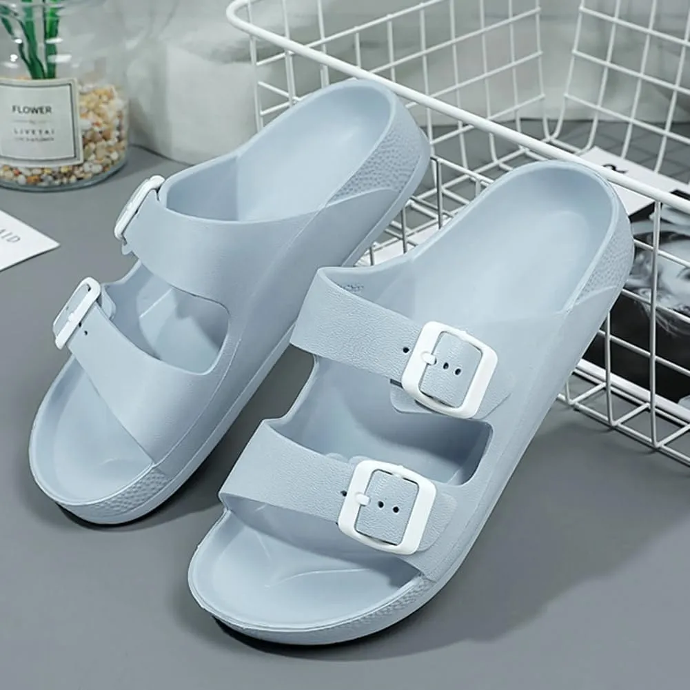 Caistre Slide Sandal for Women Summer Comfortable Indoor Outdoor Arch Support Slip On Slides Soft Breathable Beach Shoes