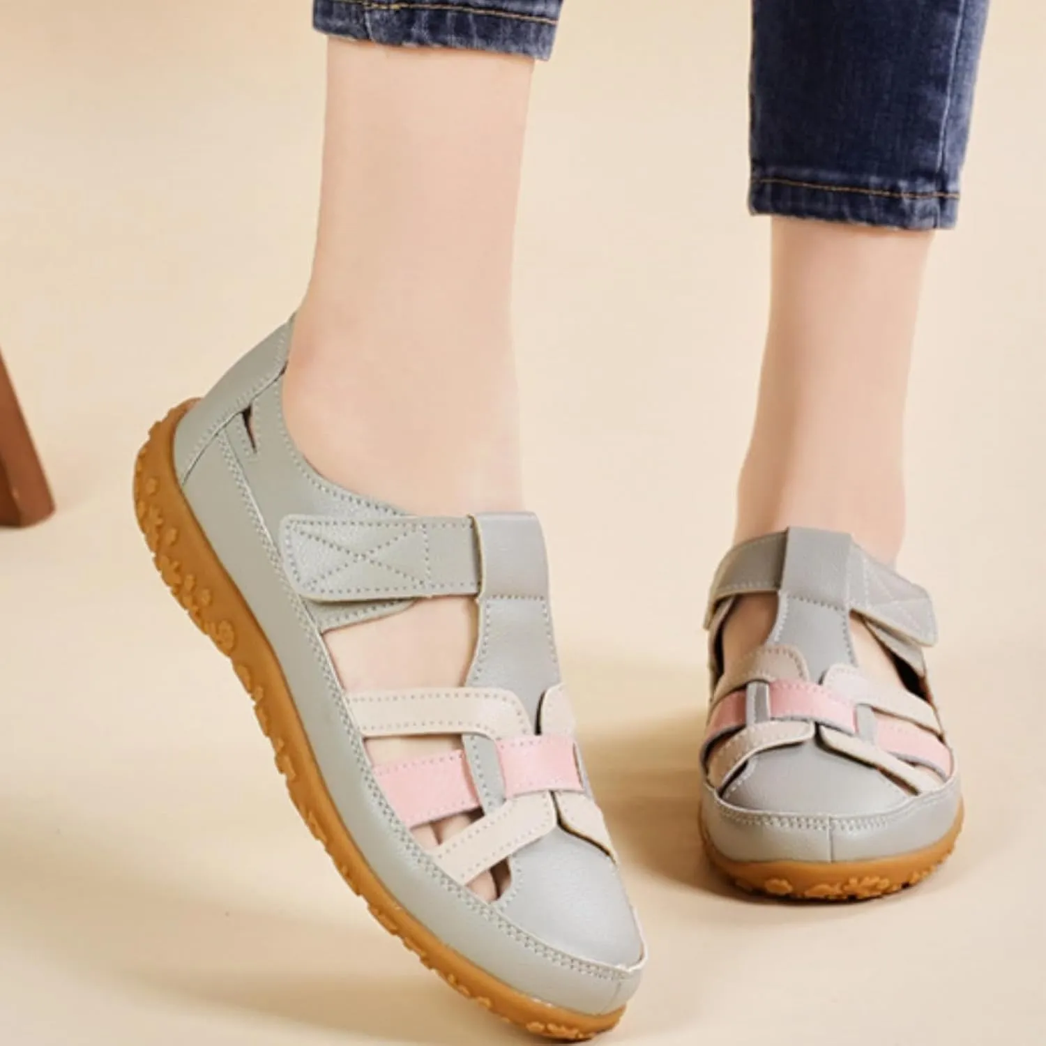 Canbebig Platform Sandals Women Leather Soft Bottom Fisherman Sandals Comfortable Breathable Outdoor Walking Shoes Summer Outdoor Beach Athletic Sandal