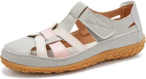 Canbebig Platform Sandals Women Leather Soft Bottom Fisherman Sandals Comfortable Breathable Outdoor Walking Shoes Summer Outdoor Beach Athletic Sandal