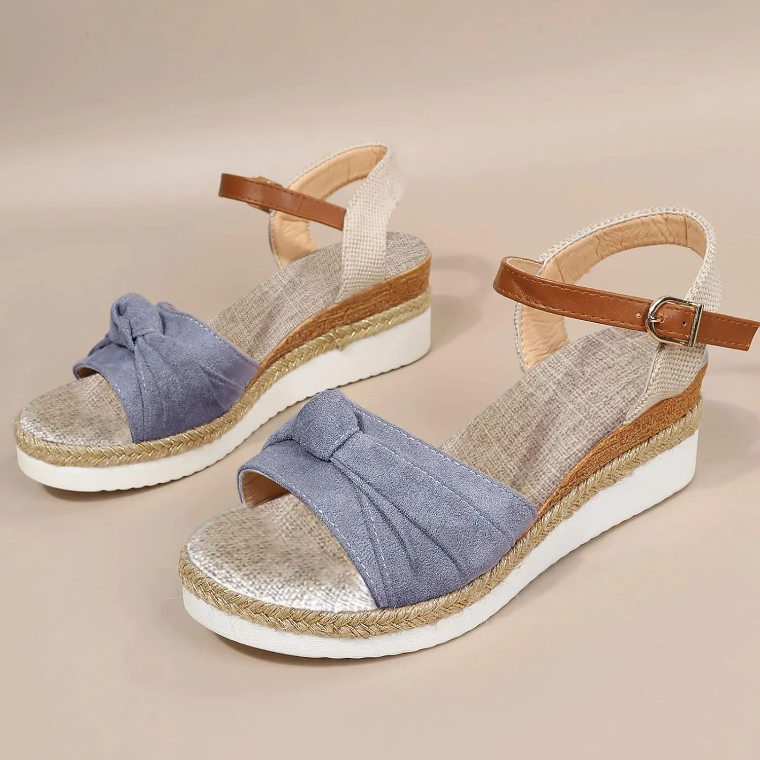 Cathalem Orthopedic Sandals for Women Casual Strappy Low Wedges Slip on Sandals Zipper Beach Sandals Dress Shoes