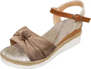 Cathalem Orthopedic Sandals for Women Casual Strappy Low Wedges Slip on Sandals Zipper Beach Sandals Dress Shoes