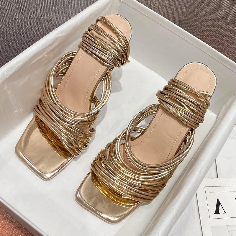 GLADIATOR High Heels Summer Shoes For Women Cross-Tied Sandals