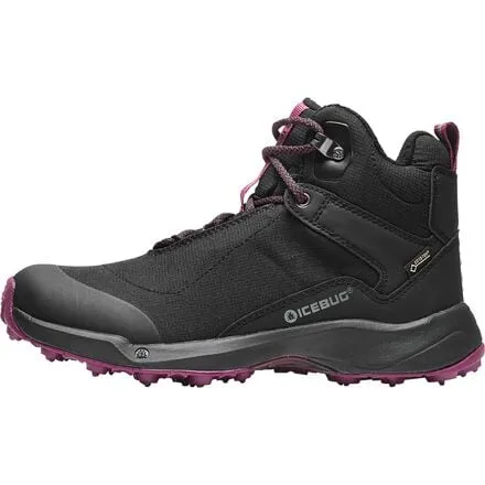 Hiking boots Pace3 BUGrip GTX women's Icebug, color Black/Dark Hibiscus