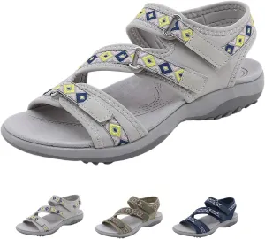 Hiking Sandals Women Waterproof Fashion Walking Sandals Breathable Adjustable Straps Athletic Sport Shoes for Outdoors
