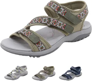 Hiking Sandals Women Waterproof Fashion Walking Sandals Breathable Adjustable Straps Athletic Sport Shoes for Outdoors