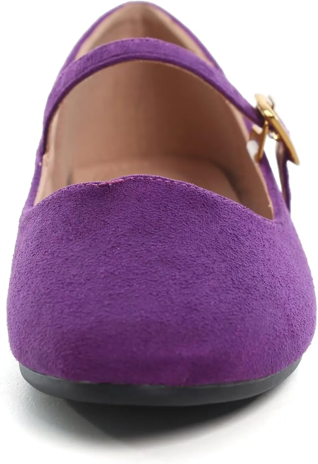 HuangTaiJi Qing Women's Fashion Mary Janes Shoes Ankle Buckle Round Toe Flats Shoes Comfort Walking Dressy Ballerina Flats