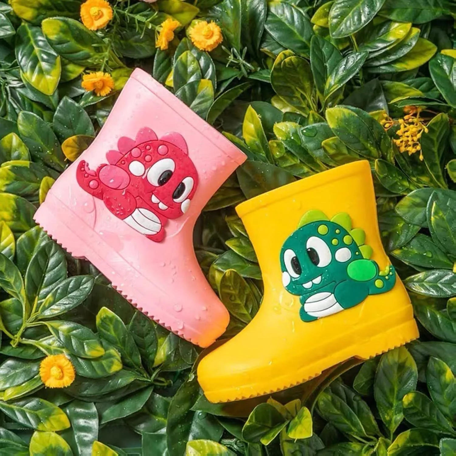 IWIHMIV Rain Boots for Boys Non-slip Waterproof Rain Boots Cartoon Rubber Rain Boots for Girls Lightweight Baby Rain Boots