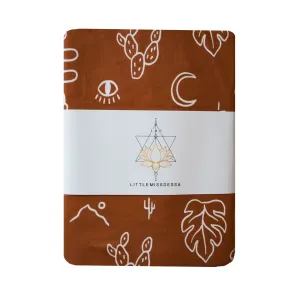 Knit Jersey Swaddle Baby Blanket | Rust Mojave Desert