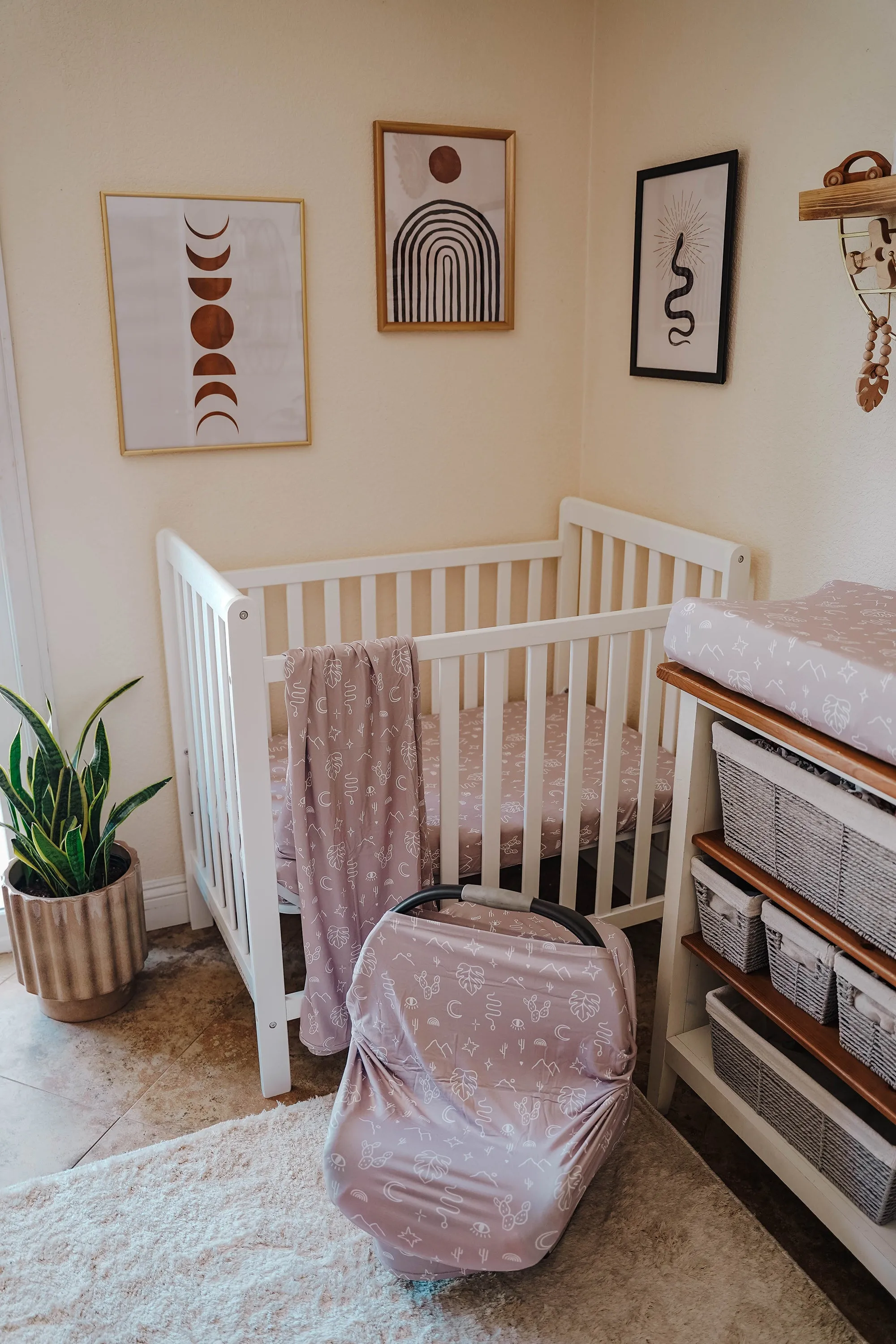 Knit Jersey Swaddle Baby Blanket | Taupe Mojave Desert