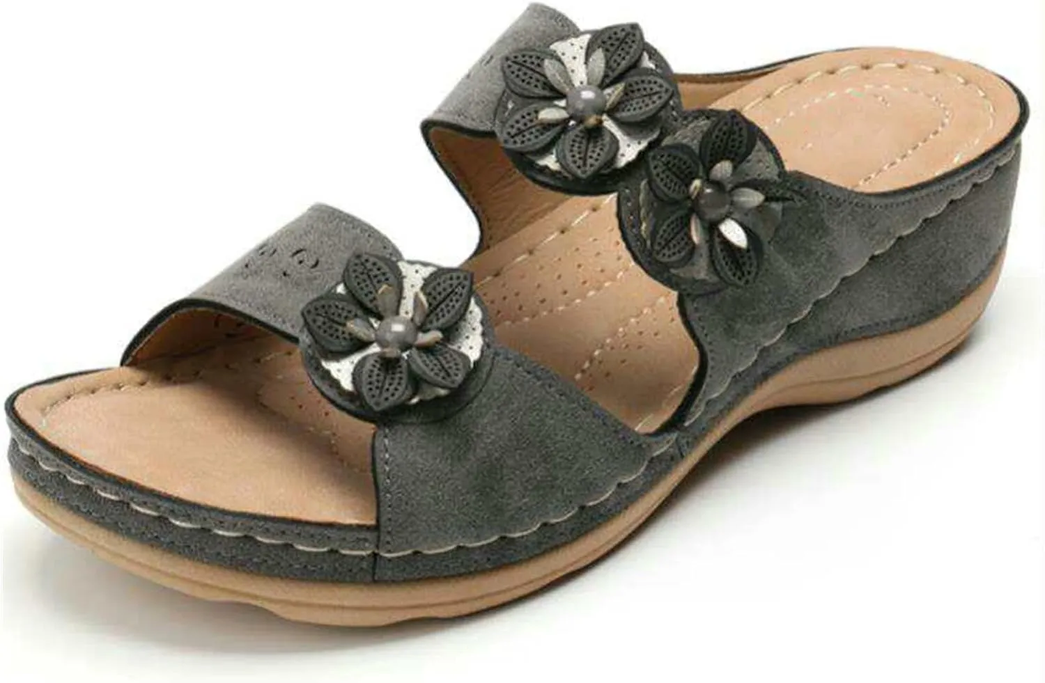 Ladmiple Orthopedic Sandals for Women Arch Support Open Toe Flip Flops Anti-Slip Platform Orthotic Sandal Walking Shoes