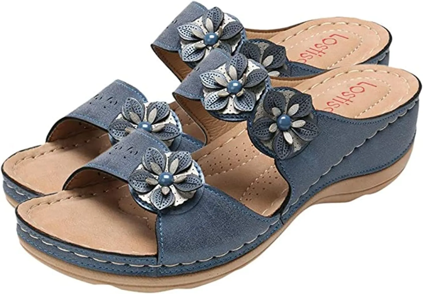 Ladmiple Orthopedic Sandals for Women Arch Support Open Toe Flip Flops Anti-Slip Platform Orthotic Sandal Walking Shoes