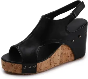 Ladmiple Platform Sandals Women Dressy Comfy Wedge Ankle Strap Open Toe Sandals Comfortable Slip on Casual Summer Dress Shoes