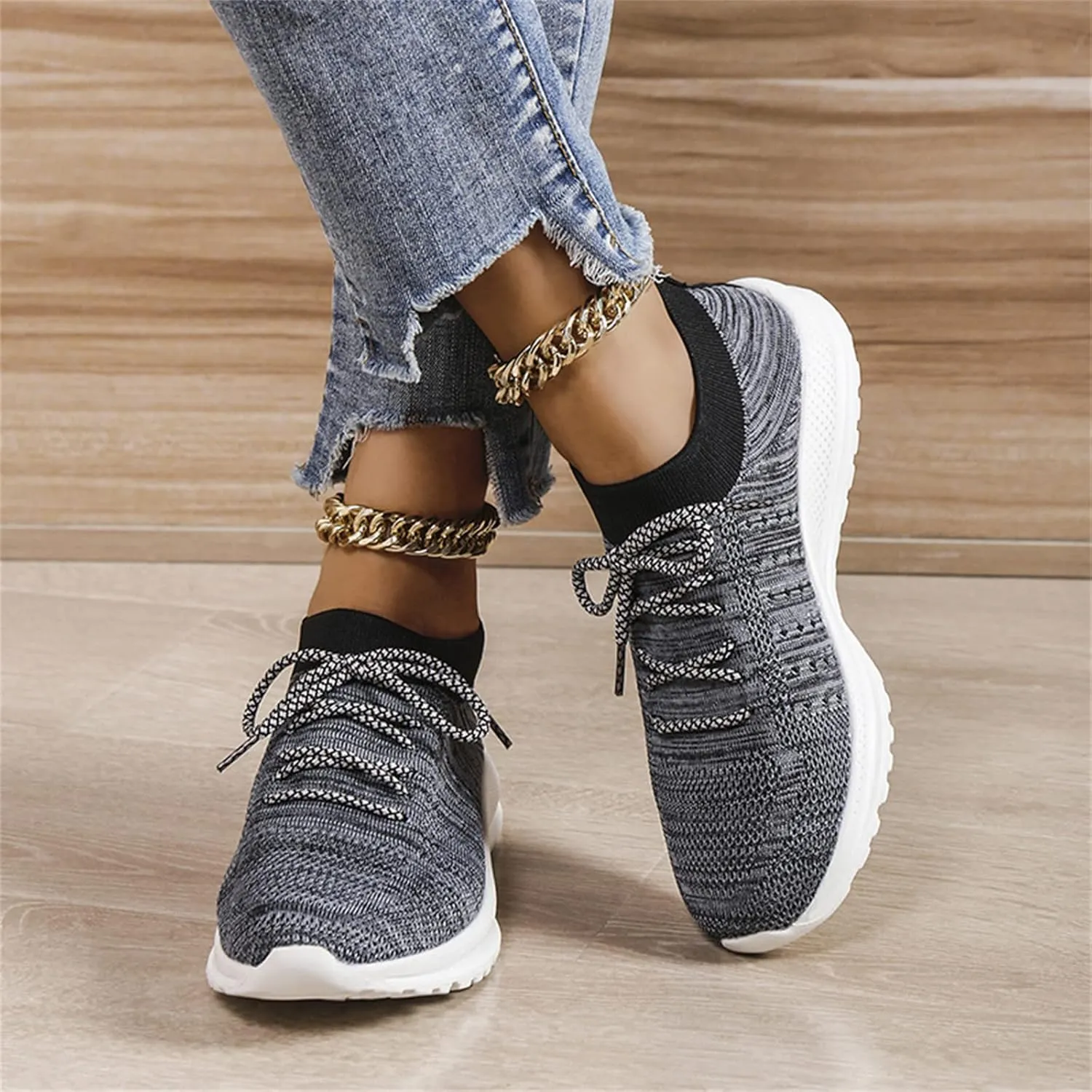 Ladmiple Running Shoes Womens Slip On Sneakers Walking Shoes Arch Support Tennis Workout Gym Fashion Athletic Shoes