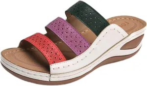 Ladmiple Sandals for Women Casual Summer 2023 Comfy Orthopedic Sandals with Arch Support Slippers Roman Open Toe Shoes