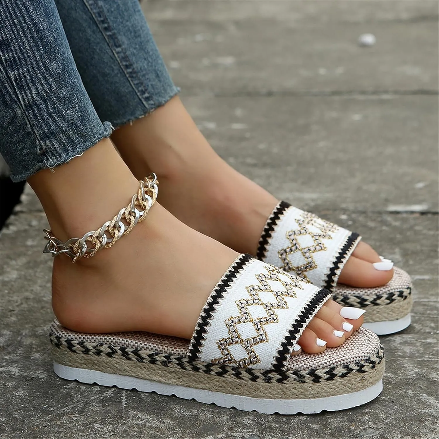 Ladmiple Sandals for Women Dressy Summer,Womens 2023 Cute Bow Knot Beach Comfy Flip Flops Casual Platform Shoes Sandals