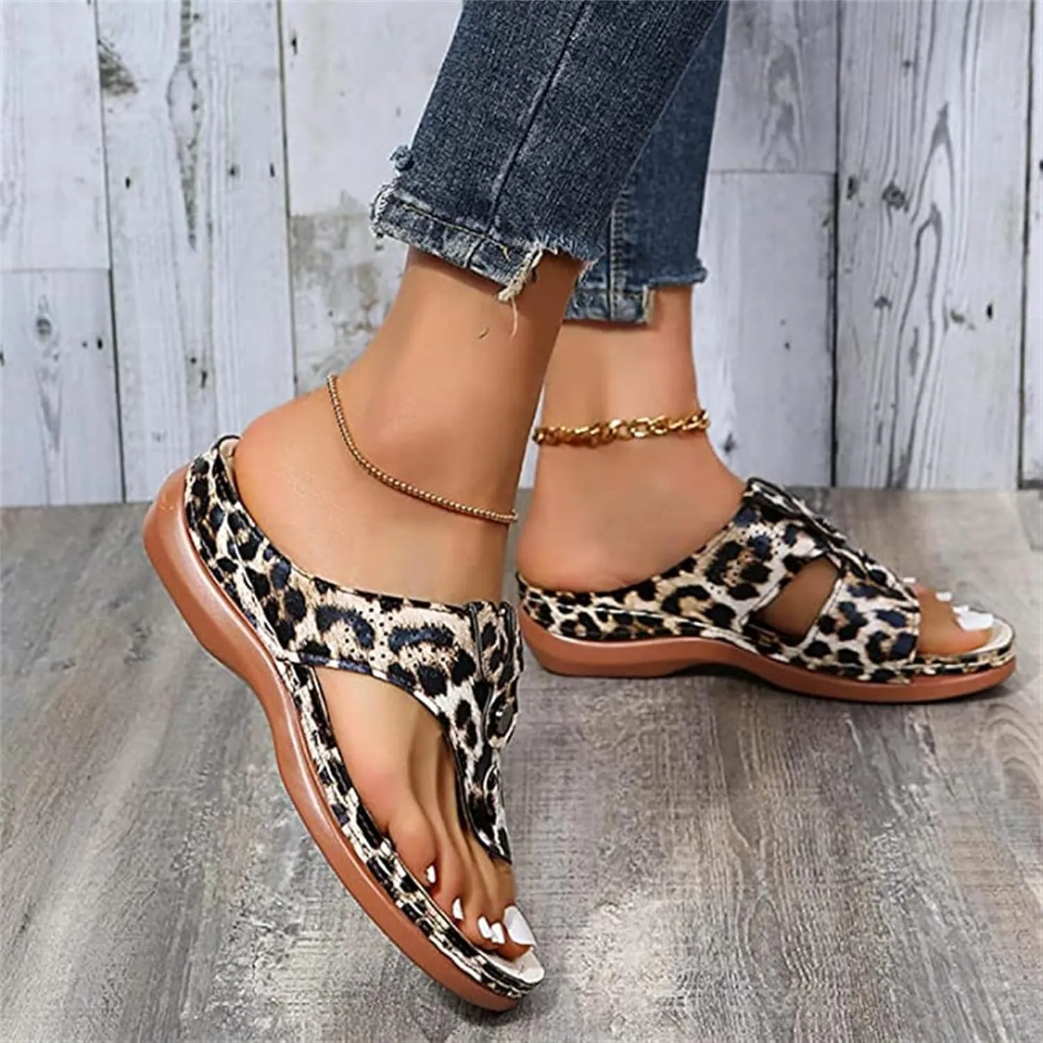 Ladmiple Sandals Women Fashion Flat Orthopedic Flip Flops Arch Support Soft Summer Dressy Comfortable Orthotic Slides 2024