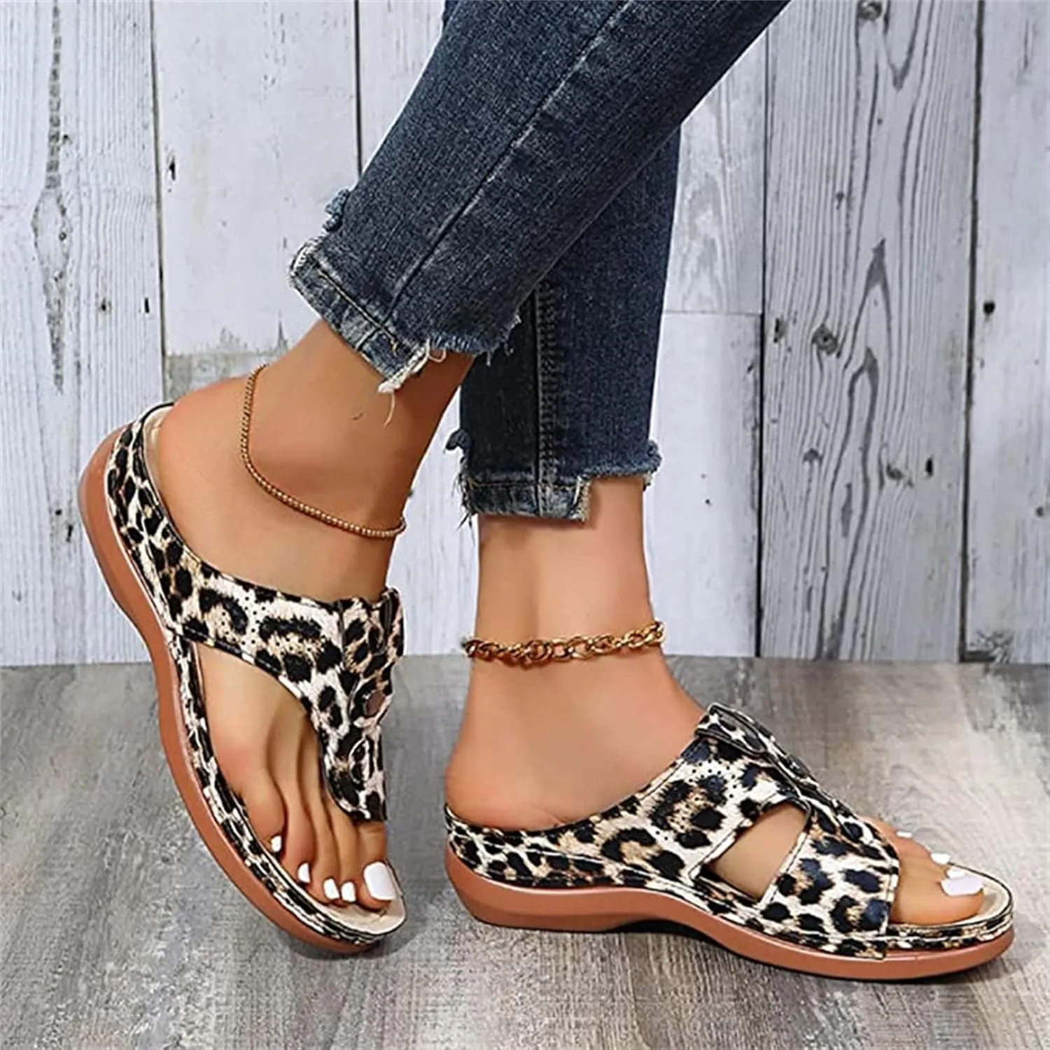 Ladmiple Sandals Women Fashion Flat Orthopedic Flip Flops Arch Support Soft Summer Dressy Comfortable Orthotic Slides 2024