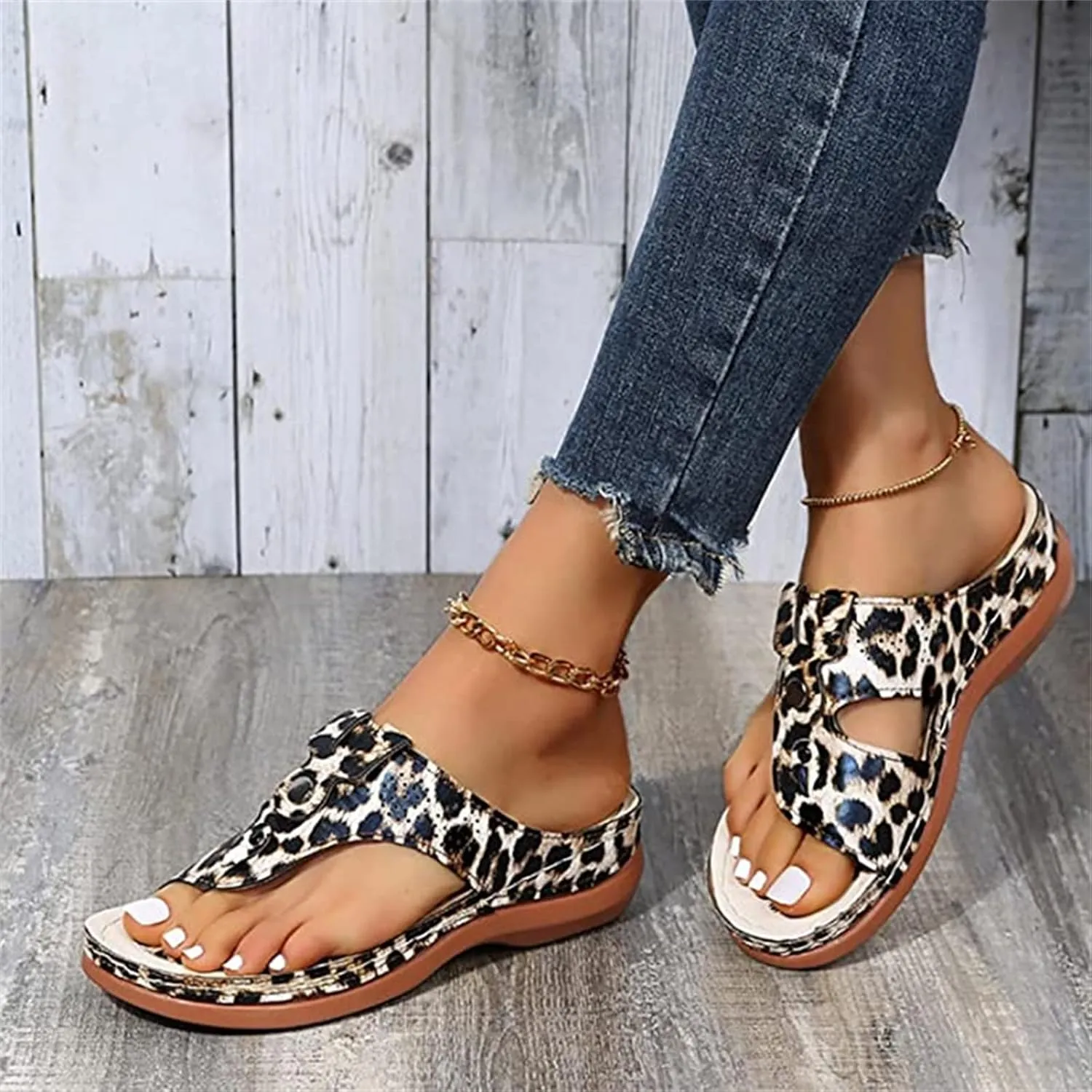Ladmiple Sandals Women Fashion Flat Orthopedic Flip Flops Arch Support Soft Summer Dressy Comfortable Orthotic Slides 2024