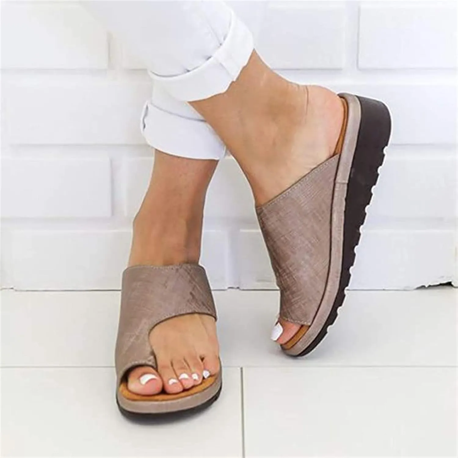 Ladmiple Sandals Women Summer Fashion Hollow-Out Flip Flops Arch Support Slippers Comfy Roman Open Toe Orthopedic Sandal