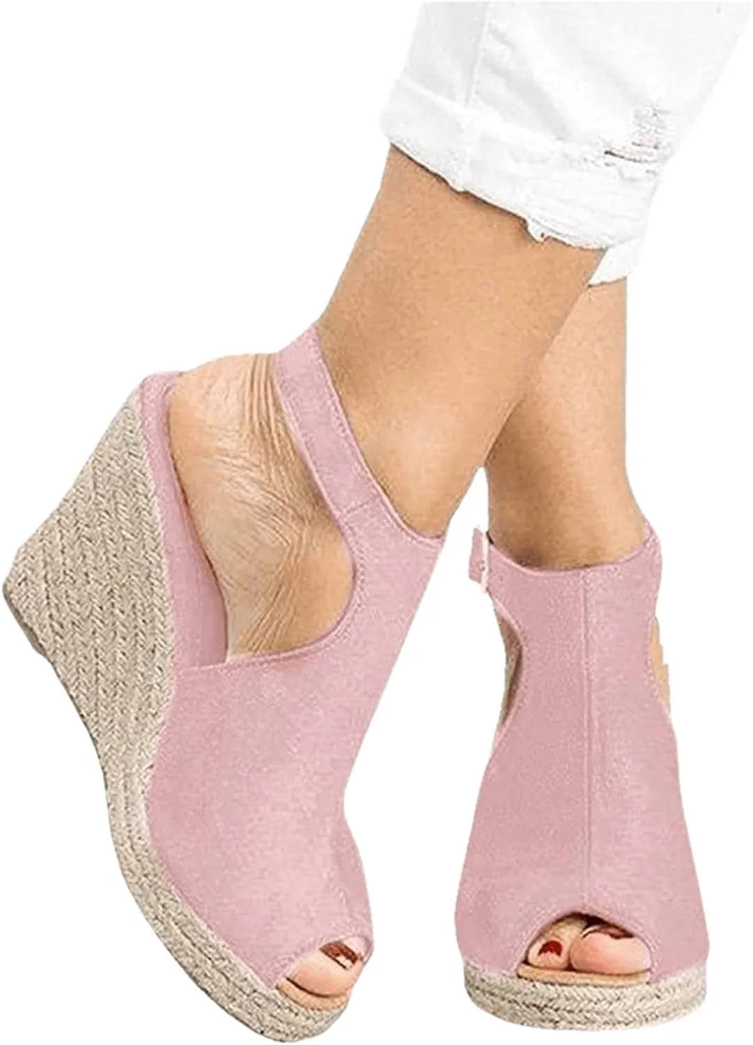 Ladmiple Sandals Women,Womens Platform Sandal High Heel Wedge Slippers Flip Flop Summer Casual Travel Ankle Buckle Shoes