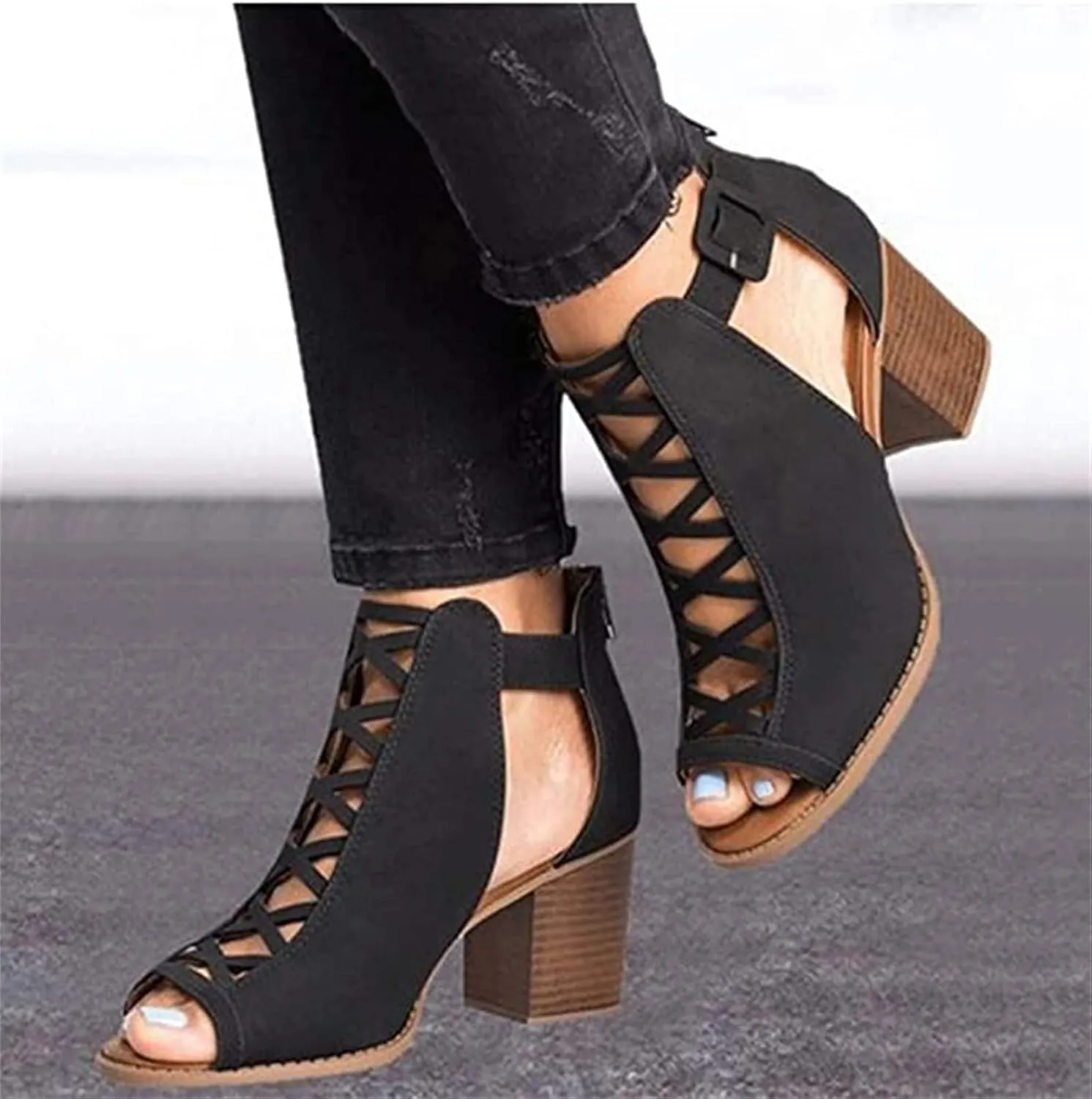Ladmiple Sandals Women,Womens Summer Casual Open Toe Platform Sandals Wedge Slippers Flip Flops Ankle Buckle Strap Shoes