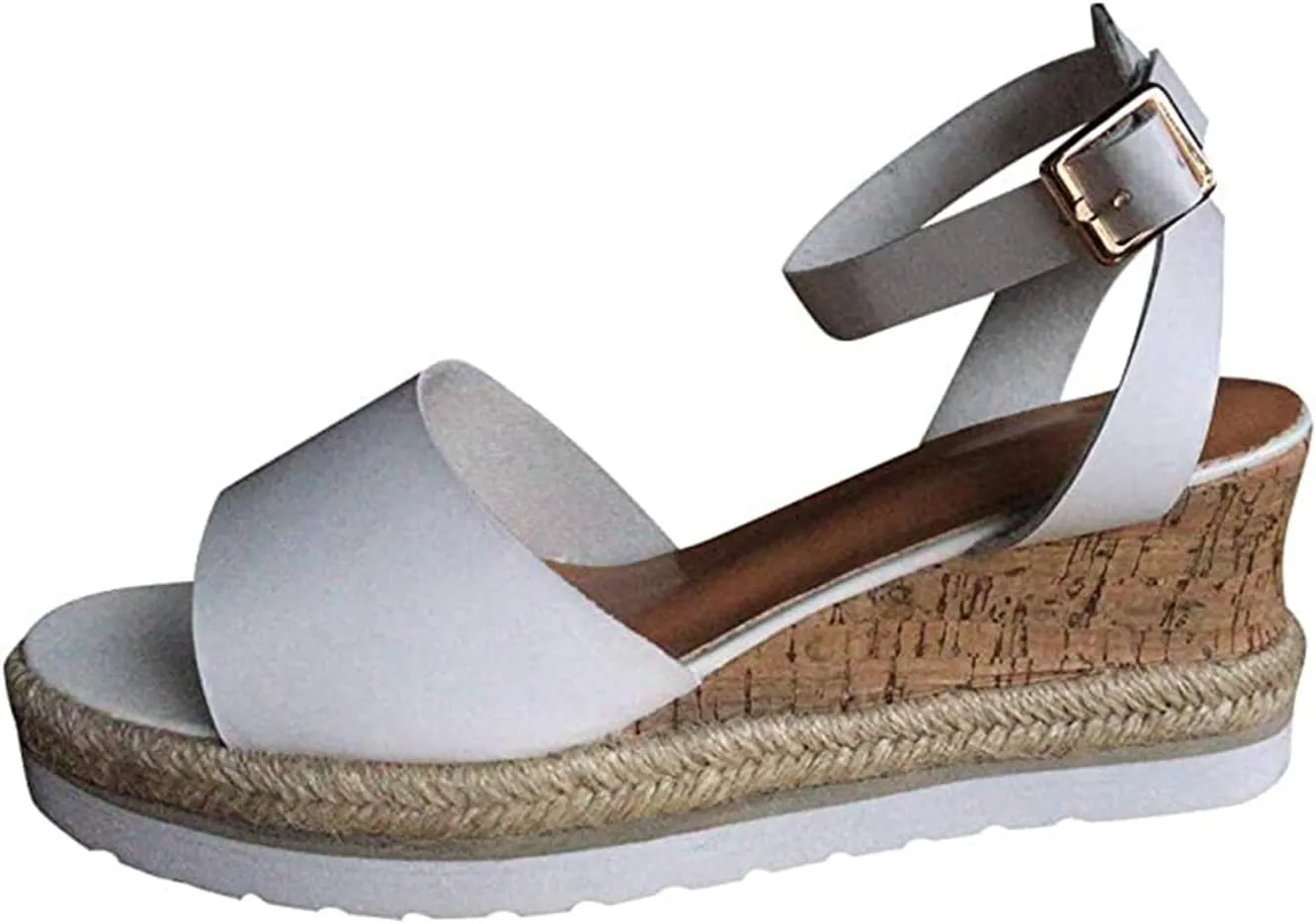 Ladmiple Summer Sandals for Women 2023 Fashion Floral Platform Ankle Strap Wedge Sandals Open Toe Comfy High Heel Shoes