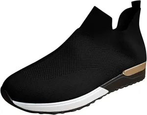 Ladmiple Walking Sneakers For Women Wide Width Athletic Running Shoes Slip On Mesh Athletic Tennis Workout Sneakers