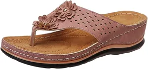 Ladmiple Womens Casual Summer Fashion Orthopedic Platform Flip Flops Arch Support Roman Clip Toe Slip On Slippers Shoes