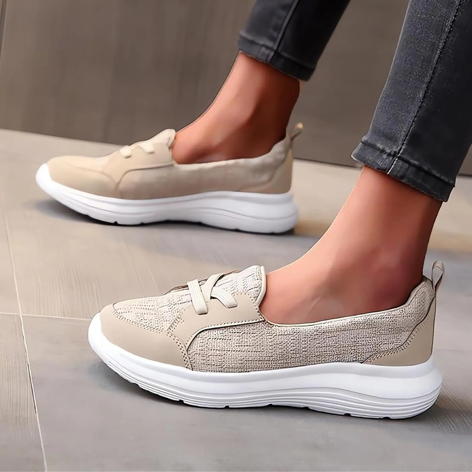 Loafers for Women Comfort Mesh Arch Support Walking Loafers Slip On Breathable Orthopedic Flats Casual Strapy Low Top Shoes Lightweight Fashion Sneakers