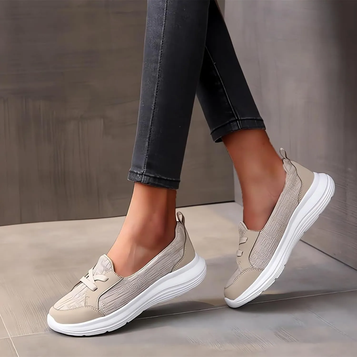Loafers for Women Comfort Mesh Arch Support Walking Loafers Slip On Breathable Orthopedic Flats Casual Strapy Low Top Shoes Lightweight Fashion Sneakers