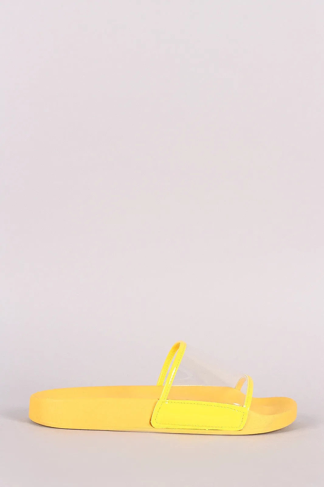 Lucite Band Open Toe Slide Sandal