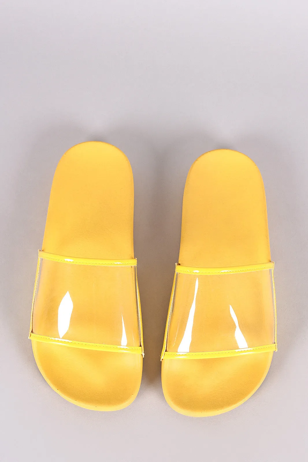 Lucite Band Open Toe Slide Sandal