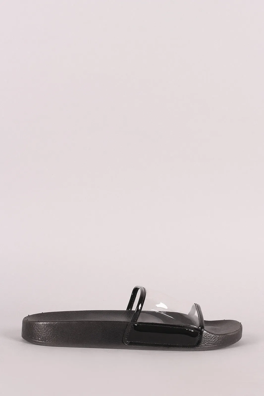 Lucite Band Open Toe Slide Sandal