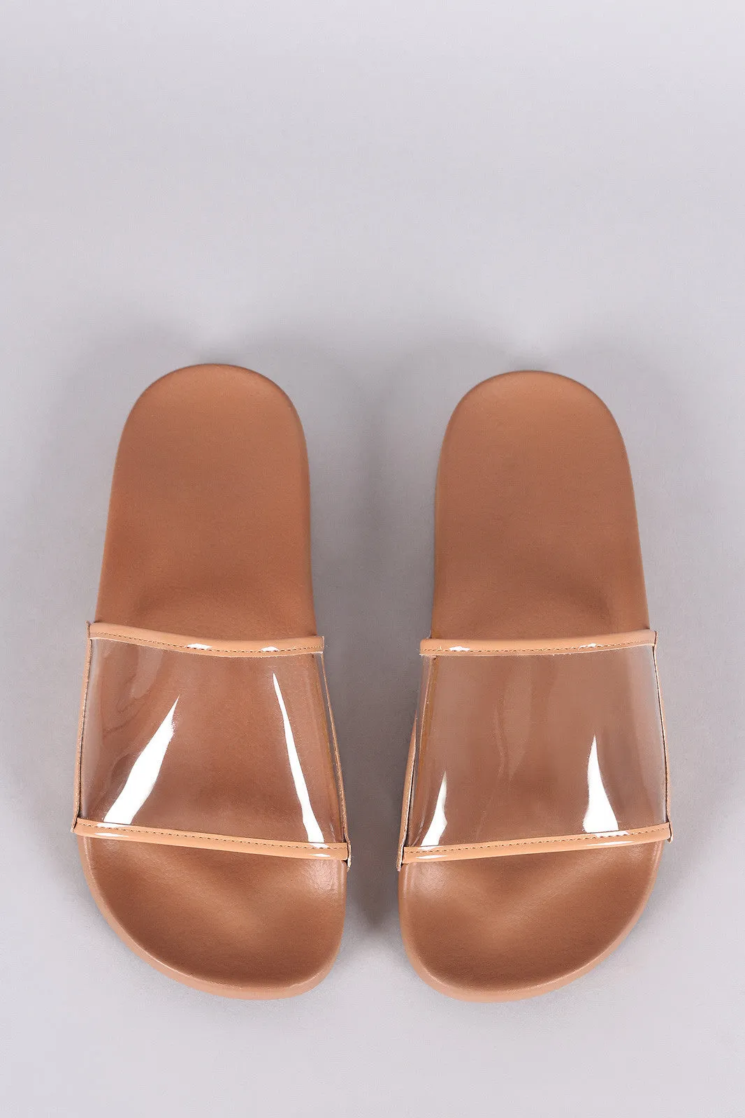 Lucite Band Open Toe Slide Sandal