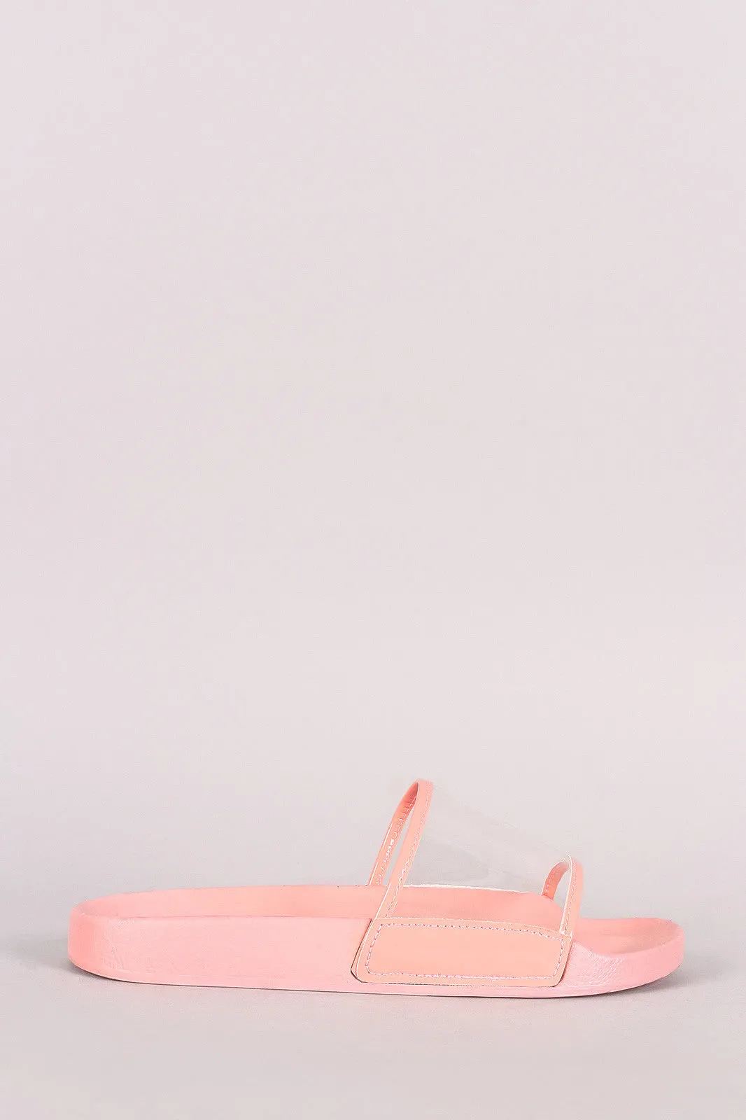 Lucite Band Open Toe Slide Sandal