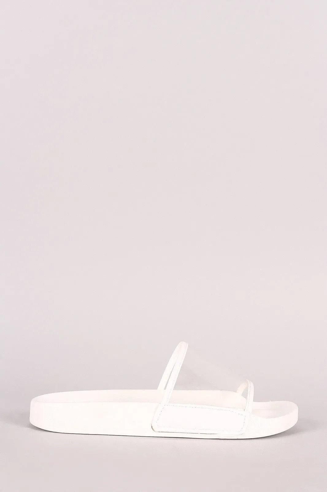 Lucite Band Open Toe Slide Sandal