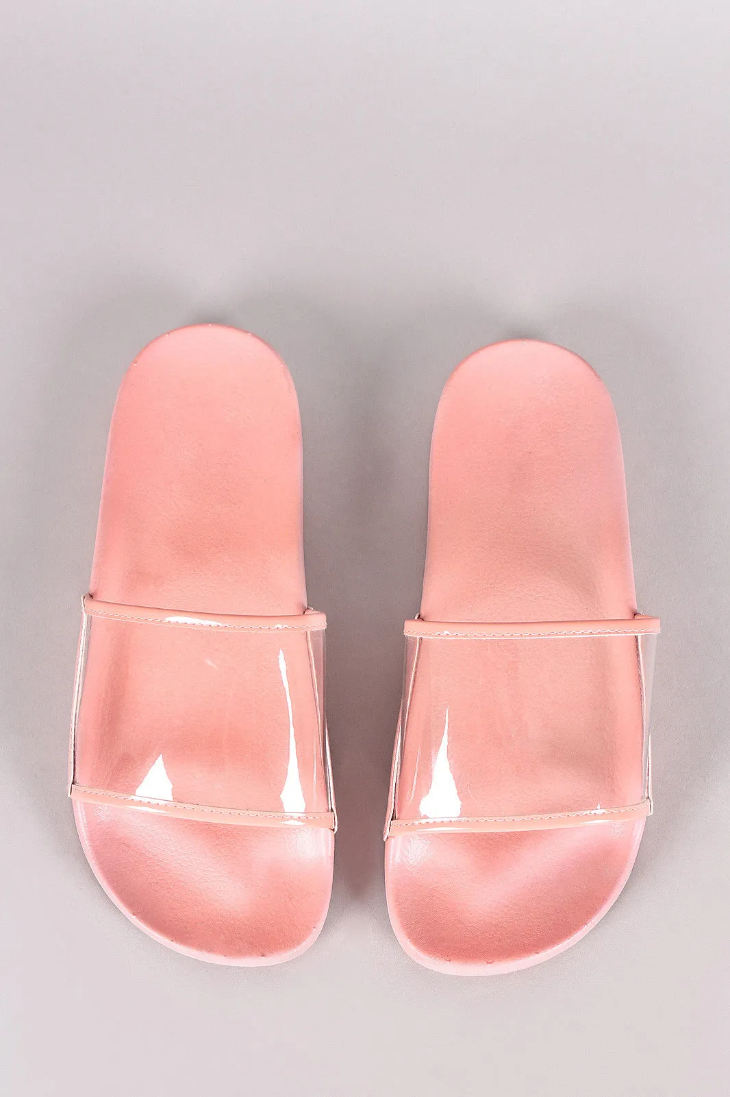 Lucite Band Open Toe Slide Sandal