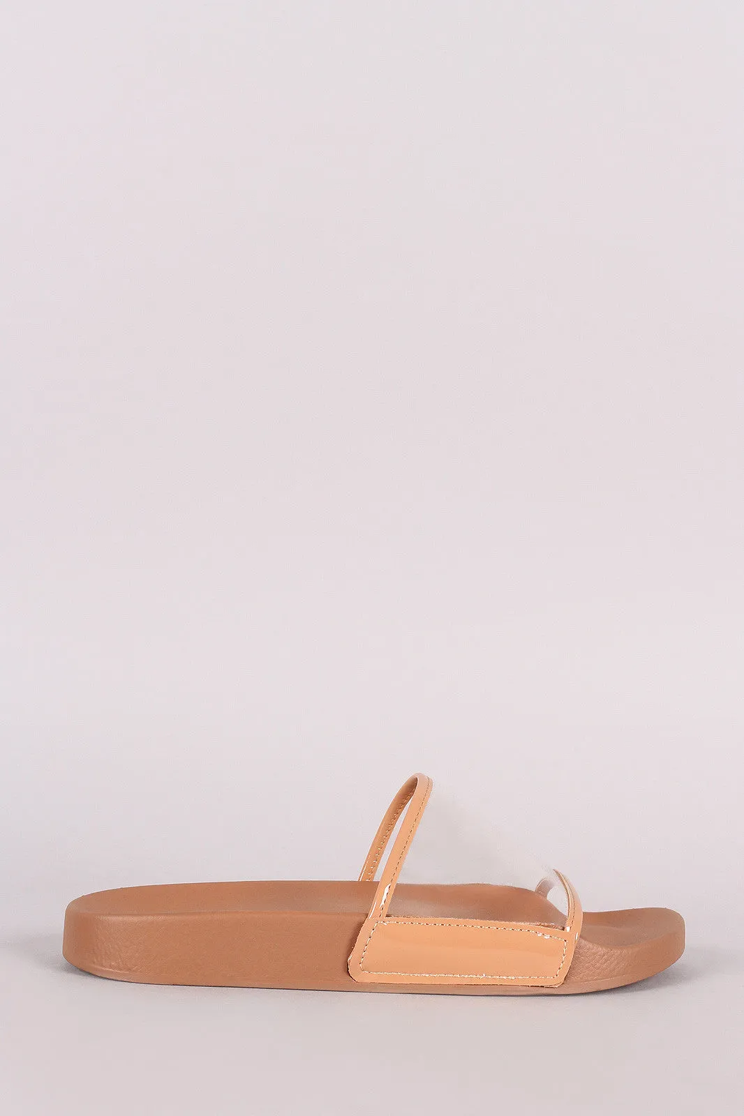 Lucite Band Open Toe Slide Sandal