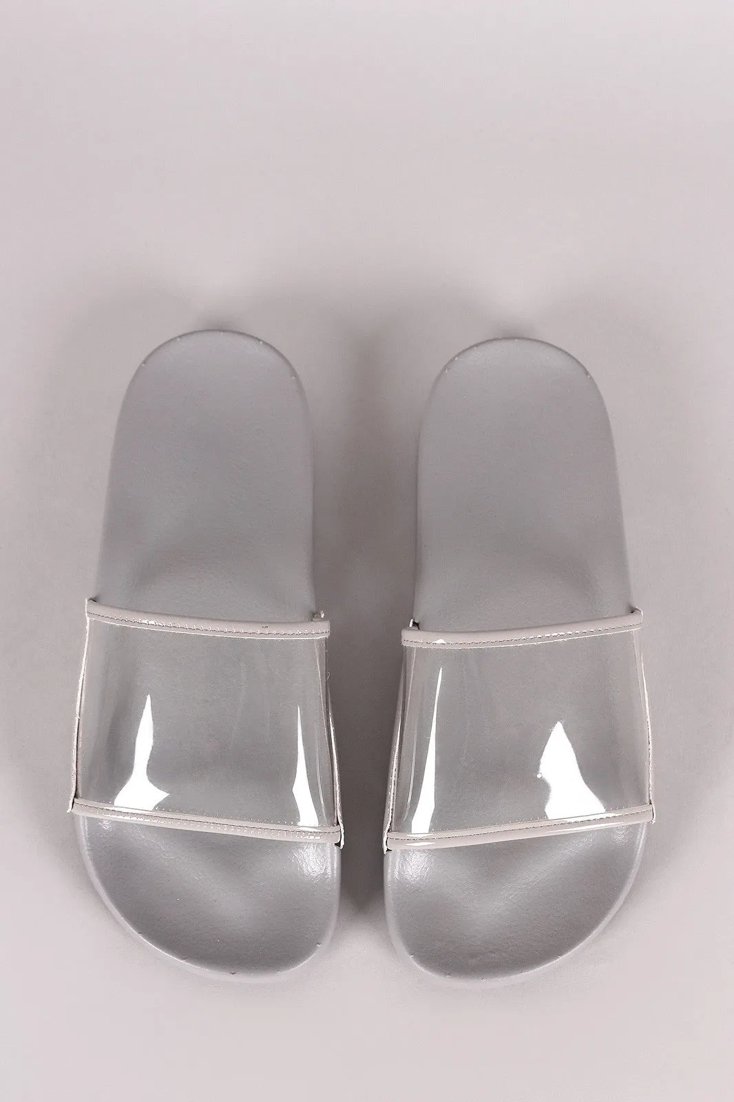 Lucite Band Open Toe Slide Sandal